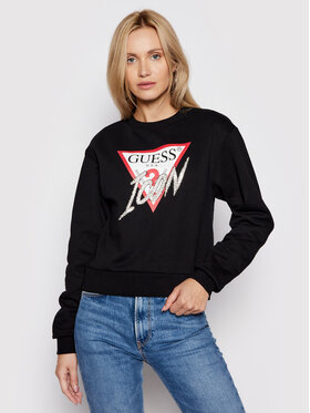 Guess Guess Pulóver Icon W1YQ0C K68I0 Fekete Regular Fit