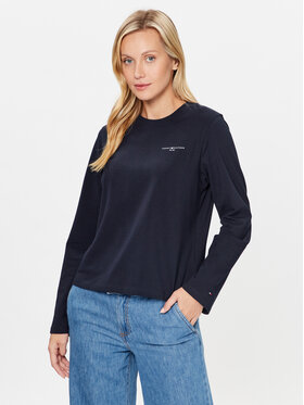 Tommy Hilfiger Tommy Hilfiger Bluse Mini Corp Logo WW0WW39784 Dunkelblau Relaxed Fit