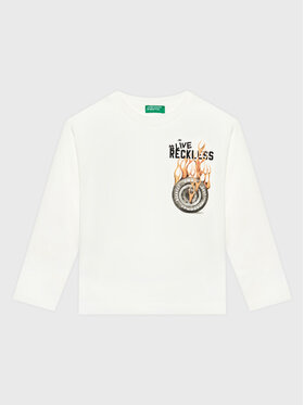 United Colors Of Benetton United Colors Of Benetton Μπλουζάκι 3VR5C106E Λευκό Regular Fit