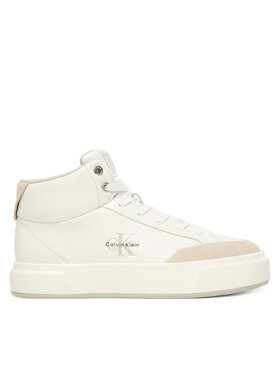Calvin Klein Calvin Klein Laisvalaikio batai Basket Cups High Laceup Lth Mix YW0YW02024 Balta