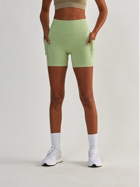 BeShaped BeShaped Szorty sportowe z Kieszeniami Lift Me Up Zielony Shaping Fit