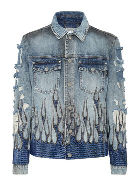 PHILIPP PLEIN PHILIPP PLEIN Kurtka jeansowa 21193 Szary Regular Fit