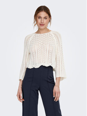 ONLY ONLY Sweter 15233173 Biały Regular Fit