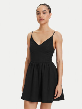 Tommy Jeans Tommy Jeans Vasaras kleita Skater DW0DW22345 Melns Slim Fit