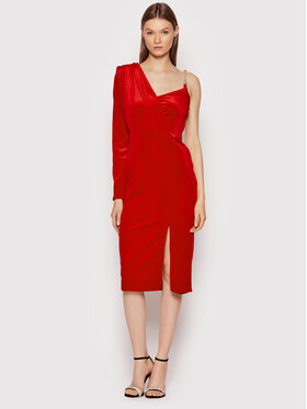 Rinascimento Rinascimento Коктейлна рокля CFC0106681003 Червен Slim Fit