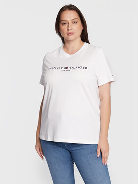 Tommy Hilfiger Curve Tommy Hilfiger Curve Тишърт Ess WW0WW29738 Бял Regular Fit