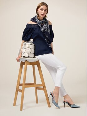 Oltre Oltre Pantaloni di tessuto P761R005738N001 Bianco Regular Fit