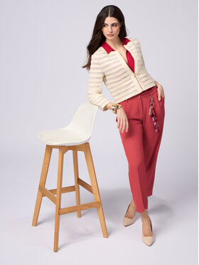 Oltre Oltre Spodnie materiałowe P012R108434N006 Czerwony Regular Fit