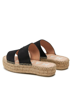 Manebi Espadrile Hamptons Double Sole 2 Bands Sandals K 1.0 JB Crna