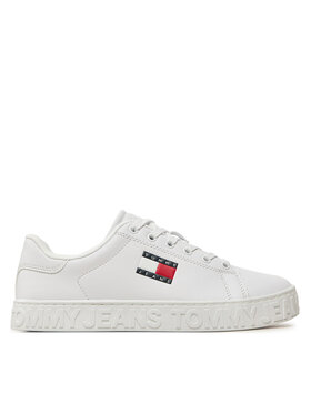 Tommy Jeans Tommy Jeans Laisvalaikio batai Tjw Logo Outsole Sneaker Ess EN0EN02703 Balta