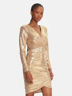 Fracomina Fracomina Coctailkleid FQ25WD1006W59501 Goldfarben Slim Fit