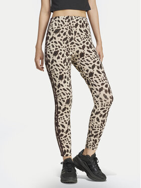 adidas Leggings Essentials 3-Stripes Animal Print IX3722 Smeđa Slim Fit