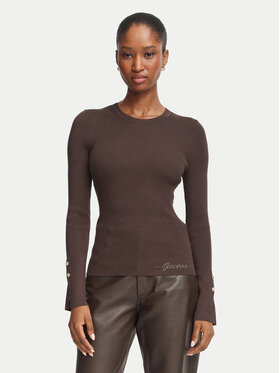 Guess Guess Halenka W6YR09 Z0948 Tmavě hnědá Slim Fit