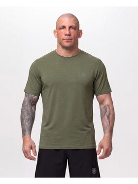PITBULL PITBULL Koszulka techniczna Casual Sport SMALL LOGO II Zielony Regular Fit