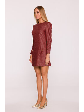 Made of Emotion Made of Emotion Sukienka wieczorowa M870 Bordowy Modern Slim Fit