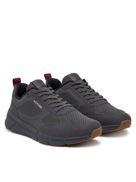 Tommy Hilfiger Tommy Hilfiger Сникърси Light Knitted Hilfiger Runner FM0FM06010 Сив