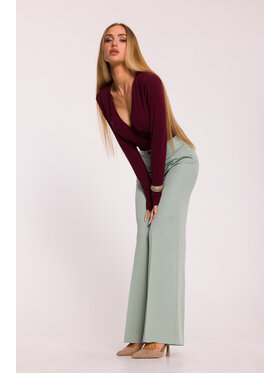 Made of Emotion Made of Emotion Spodnie materiałowe M875 Zielony Wide Leg