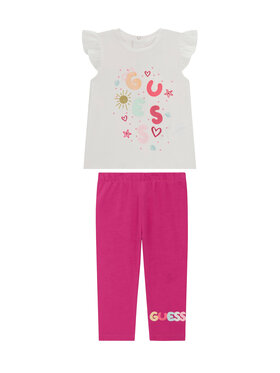 Guess Guess T-krekla un legingu komplekts A6GG08 K6YW4 Balts Regular Fit