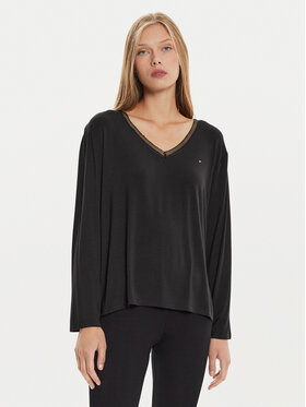 Tommy Hilfiger Tommy Hilfiger Bluse UW0UW05568 Schwarz Regular Fit