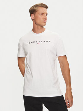 Tommy Jeans Tommy Jeans T-Shirt Linear Logo DM0DM20744 Biały Regular Fit