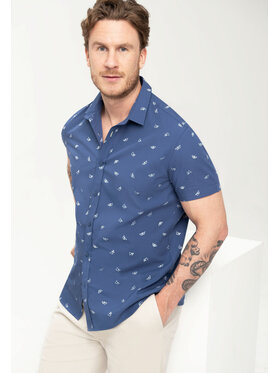 Volcano Volcano Koszula K-NANTES Niebieski Slim Fit