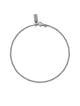 Leis Leis Bracciale Minimal Black Placcatura in argento rodiato