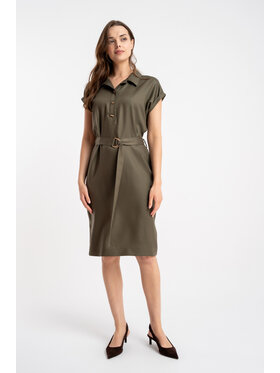 CLICK CLICK Letní šaty 60-6020 Khaki Regular Fit