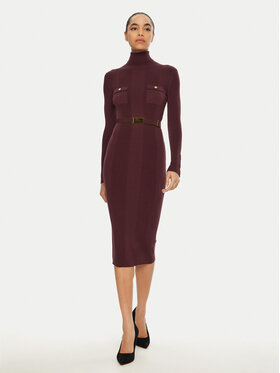 Elisabetta Franchi Elisabetta Franchi Trikotāžas kleita AM-25B-46E3-V440 Bordo Slim Fit