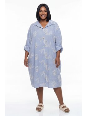 FIGL FIGL Φόρεμα πουκάμισο M1299 Μπλε Loose Fit