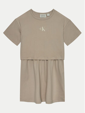 Calvin Klein Jeans Calvin Klein Jeans Повсякденна сукня IG0IG02770 Бежевий Relaxed Fit