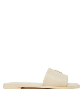 Tommy Hilfiger Tommy Hilfiger Klapki Th Logo Hardware Leather Mule FW0FW08806 Écru