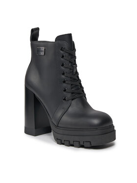 Tommy Jeans Tommy Jeans Μποτάκια Tjw High Heel Lace Up Boot EN0EN02408 Μαύρο