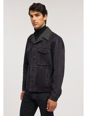 Trussardi Trussardi Kurtka skórzana R300M000062N0B9 Niebieski Regular Fit