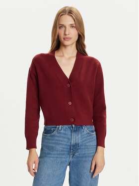 Vero Moda Vero Moda Kardigan Gold Art 10332210 Bordowy Regular Fit