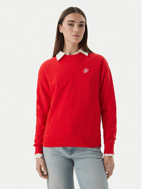 Tommy Hilfiger Tommy Hilfiger Mikina Logo Embroidery WW0WW48724 Červená Relaxed Fit