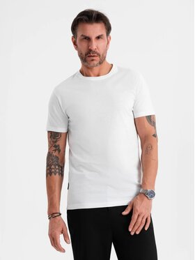 Ombre Ombre T-Shirt OM-TSBS-0236 Biały Regular Fit