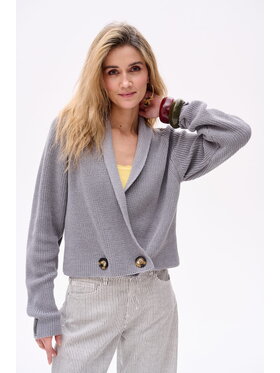 blue shadow blue shadow Kardigan Mixi Szary Regular Fit