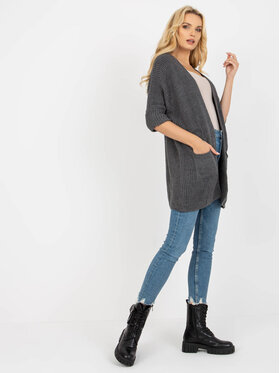 RUE PARIS RUE PARIS Kardigan 195288 Szary Regular Fit