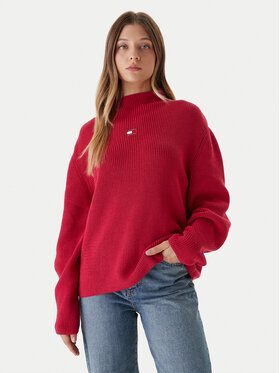 Tommy Jeans Tommy Jeans Пуловер Badge DW0DW21676 Розов Relaxed Fit