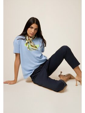 Oltre Oltre Spodnie materiałowe P722R008636N034 Niebieski Regular Fit