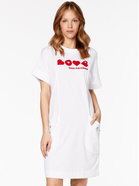 LOVE MOSCHINO LOVE MOSCHINO Každodenné šaty W5D1601M 3876 Biela Regular Fit