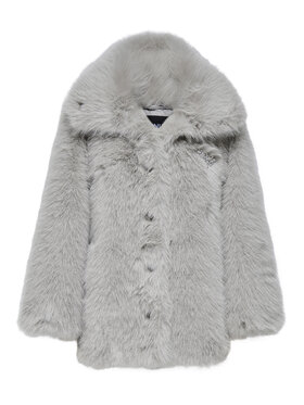 ONLY ONLY Кожено палто Ashia 15356621 Сив Regular Fit