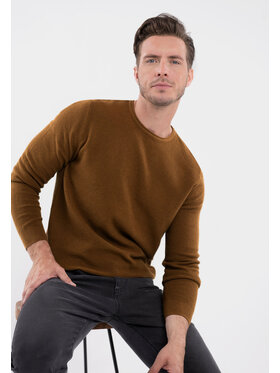 Volcano Volcano Sweter S-BRADY Brązowy Regular Fit