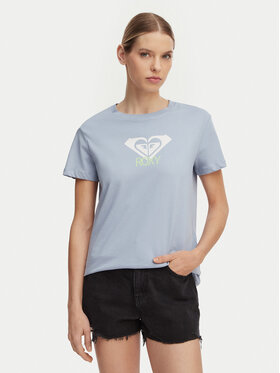 Roxy Roxy T-Shirt Ocean Road Art ERJZT06015 Błękitny Regular Fit