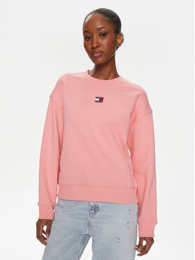 Tommy Jeans Tommy Jeans Pulóver Badge DW0DW17325 Rózsaszín Regular Fit