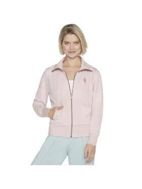 Skechers Skechers Bluza Skechers The Hoodless Hoodie Diamond Jacket Różowy Regular Fit