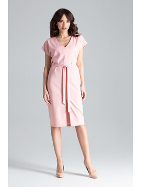 Lenitif Lenitif Sukienka L032 Różowy Regular Fit