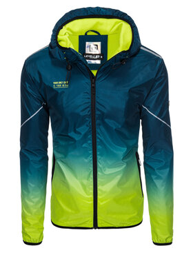 Ombre Ombre Kurtka przejściowa OM-JANP-0105 Turkusowy Regular Fit