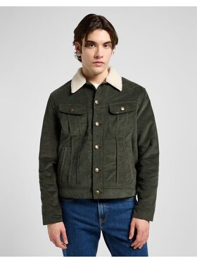 Lee Lee Kurtka jeansowa SHERPA JACKET Zielony Regular Fit