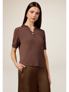 Oltre Oltre Kardigan M443J005190N022 Brązowy Slim Fit